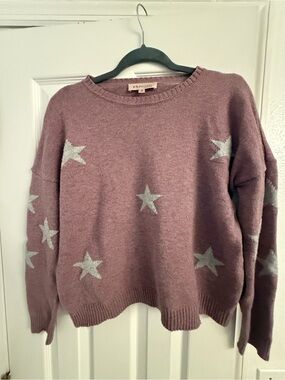 Philosophy Dusty Mauve Star-Print Crewneck Sweater